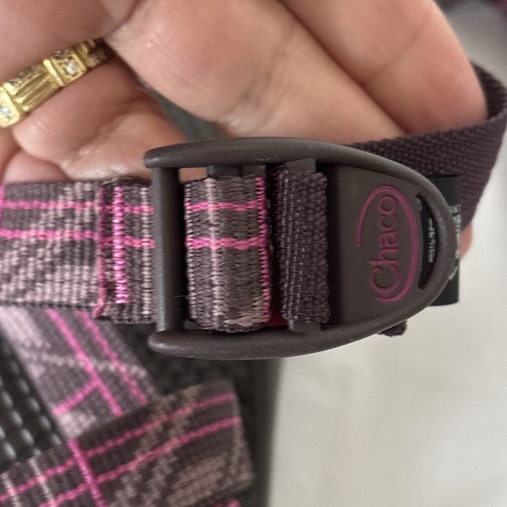 Chaco Z1 Adjustable Strap Classic Sandals Size 6 Beacon Magenta Purple Plaid - Picture 14 of 15